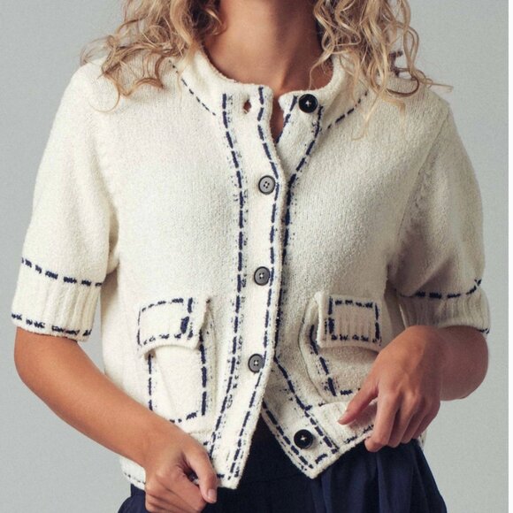 NWT STUNNING HIGH QUALITY KNIT  SHORT SLEEVE CARDI - Picture 2 of 4